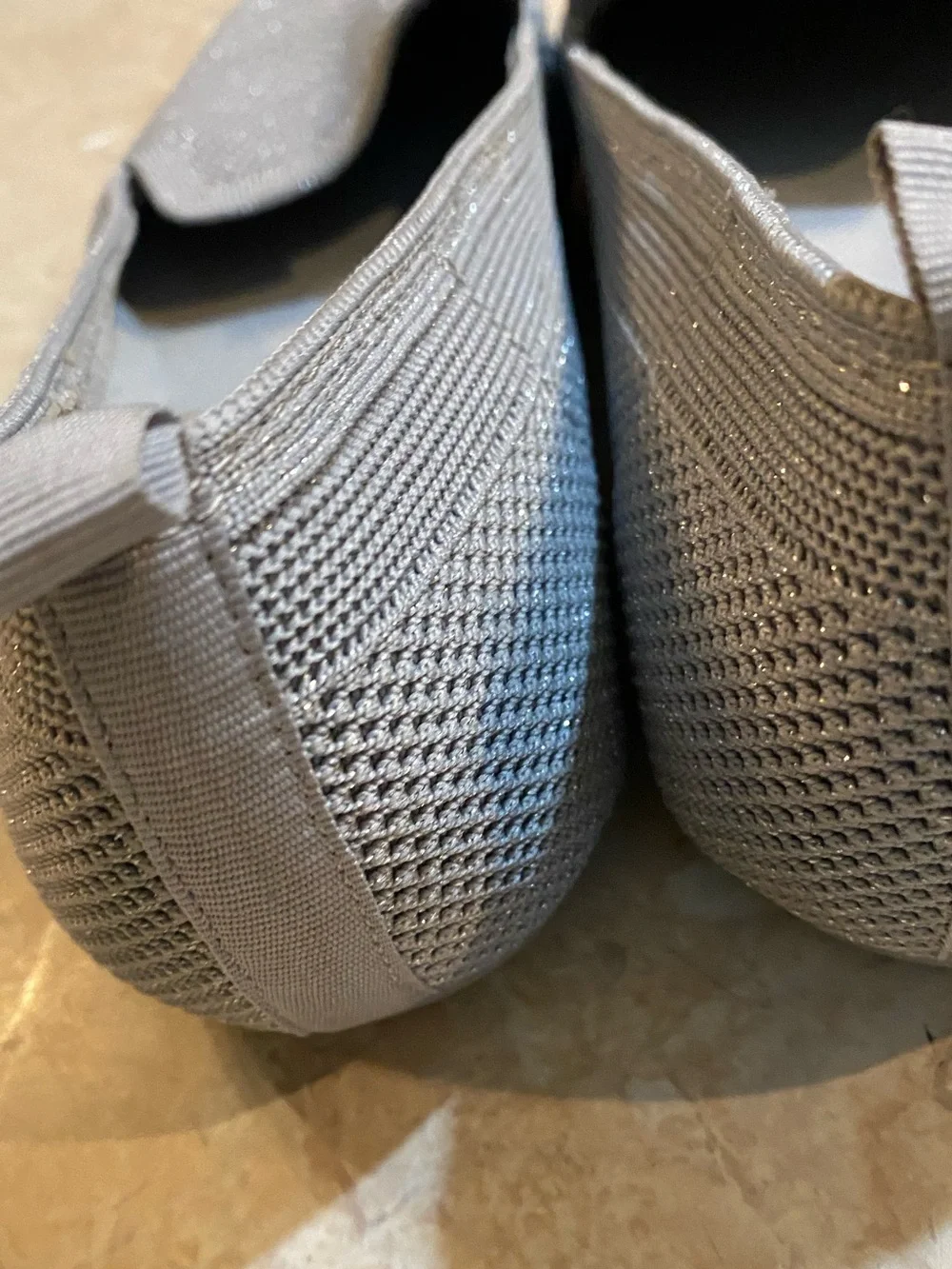 Bandolino Womens Slip-On Knit Loafers in Light Silver